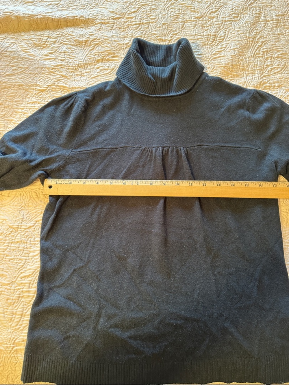 Luxe Black Ribbed collar Turtleneck Sweater